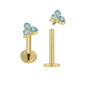 Titanium Triple Diamond Gold / Silver Labret