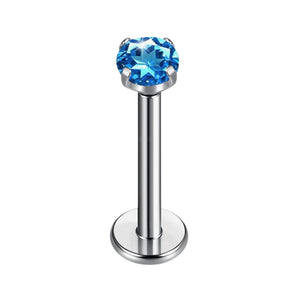 Titanium Silver Labret Blue