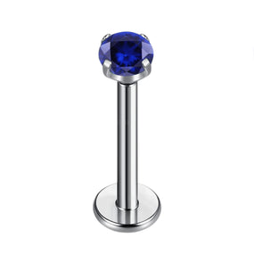 Titanium Silver Labret Saphire