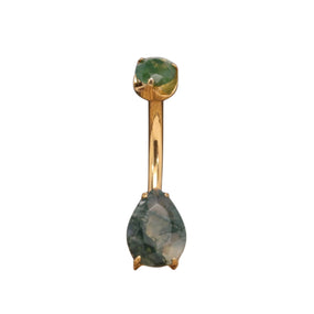 Titanium Agate Gold Navel Barbell