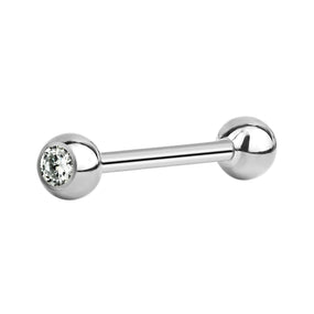 Titanium Tongue Straight Silver Barbell