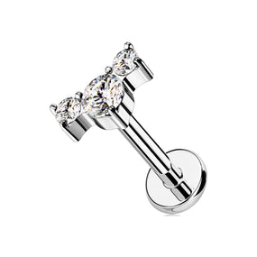 Titanium Silver 3 Diamond Labret