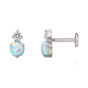 Titanium Silver Opal Labret
