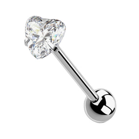 Titanium Heart Gem Barbell