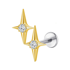 Titanium Gold Star Labret
