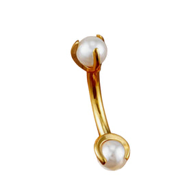 Titanium Gold Pearl Curved Barbell