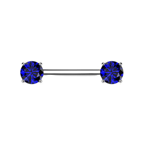 Titanium Saphire Straight Barbell