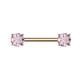 Titanium Pink Diamond Gold Barbell