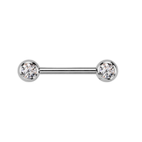 Titanium Diamond Silver Barbell