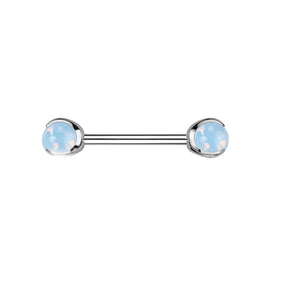 Titanium Opalite Silver Barbell