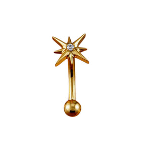 Titanium Gold Star Curved Barbell