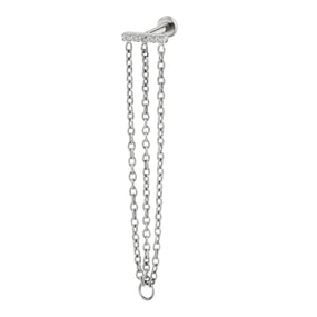 Titanium Conch Silver Chain Labret