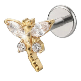 Titanium Gold Dragonfly Labret