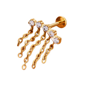 Titanium Chains Hidden Helix Gold Labret